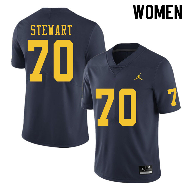 Women #70 Jack Stewart Michigan Wolverines College Football Jerseys Sale-Navy